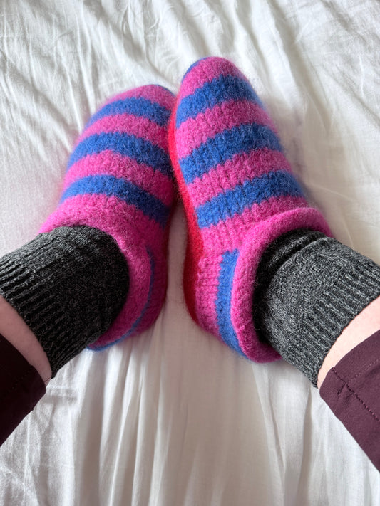 Cloud Slippers — Felted Tunisian Crochet Slippers